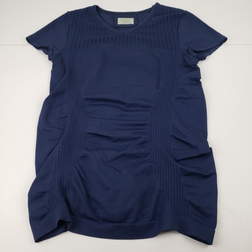 Athleta‎ Trophy Tee Diamond Mesh Women's Small Blue Short Sleeve #228946